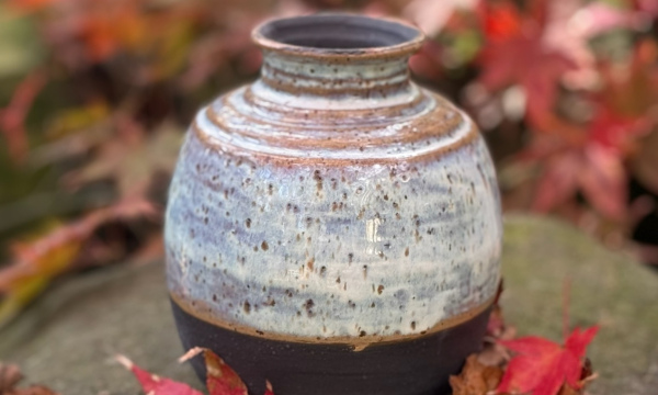 Milk Glass & Englobe Vase