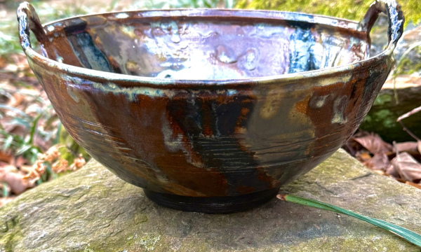 Metallic Swirl Large Serving Bowl